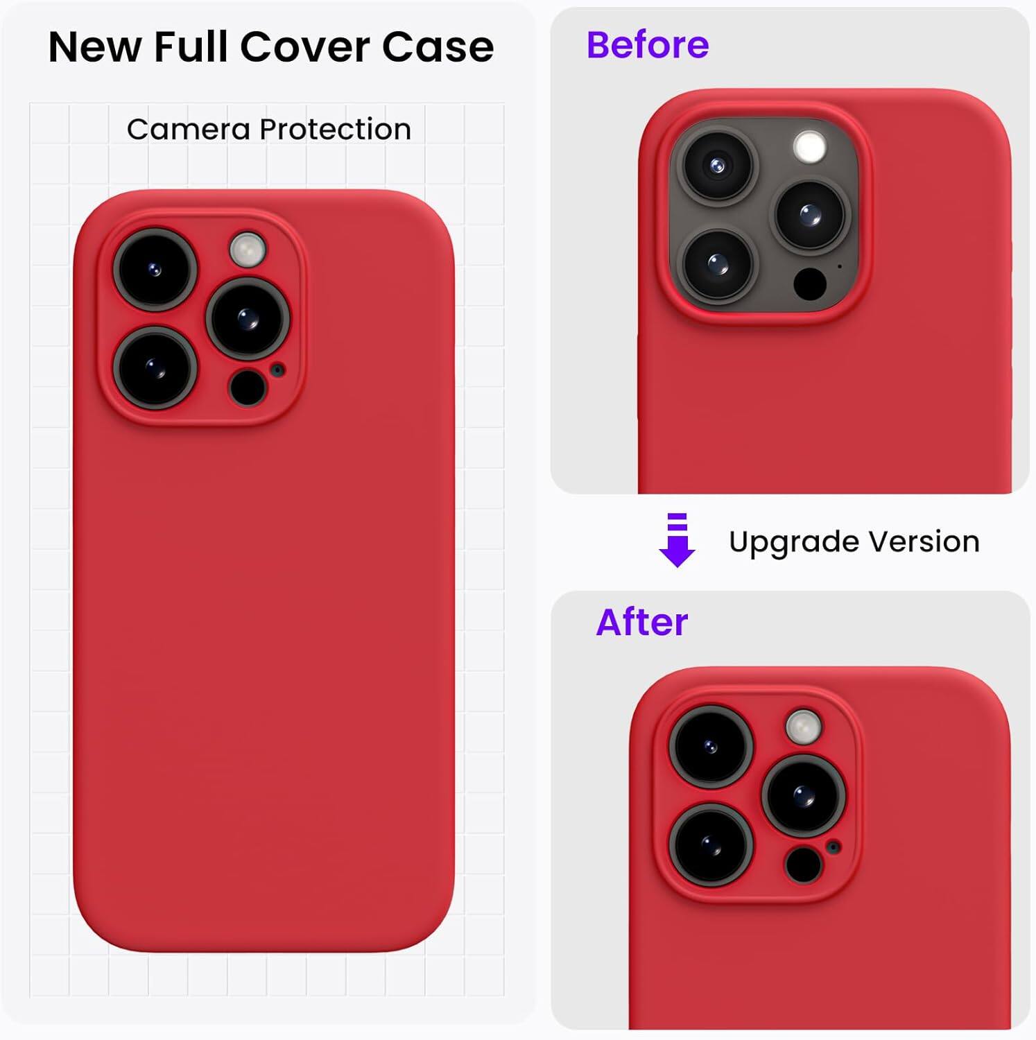 New Full Cover Case
Before
Upgrade Version
After
Camera Protection