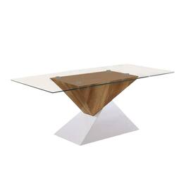 Manhattan Lane - Two Tone Wooden End Table with Pedestal Base, White and Brown - White, Brown