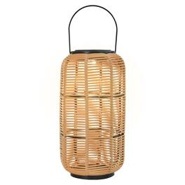 Techko - Outdoor Solar Rattan-Style Medium LED Lantern with Handle