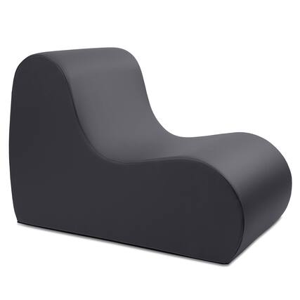 Front. Jaxx - Jaxx Midtown Large Classroom Soft Foam Chair - Premium Vinyl Cover, Black - Black.