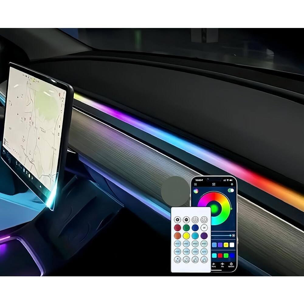 PARKER SLATER - Car Interior LED Lights, 43" Dreamcolor RGB Strip with APP & Music Sync for Console Dashboard Decor - Multicolor