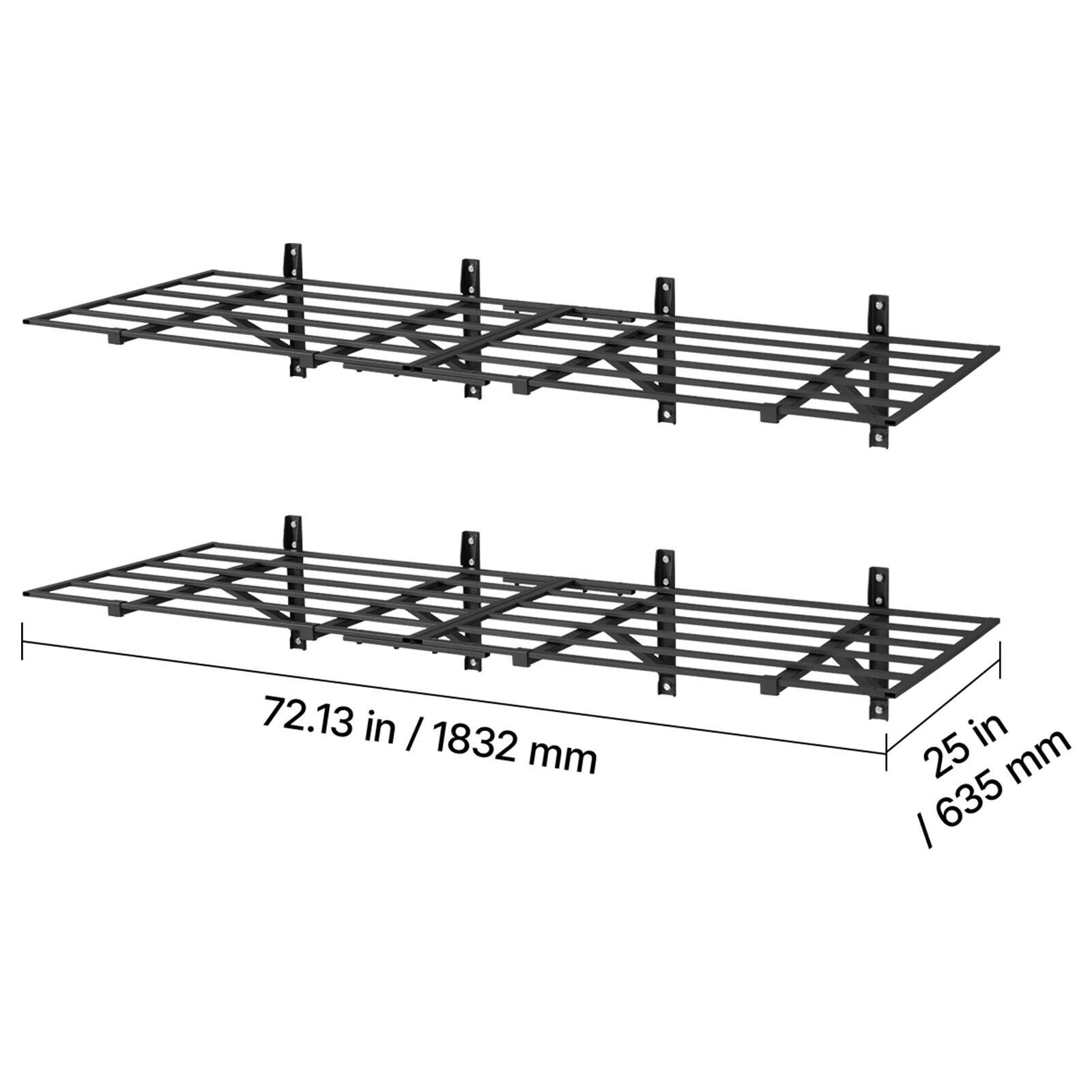 72.13 in / 1832 mm  
25 in / 635 mm