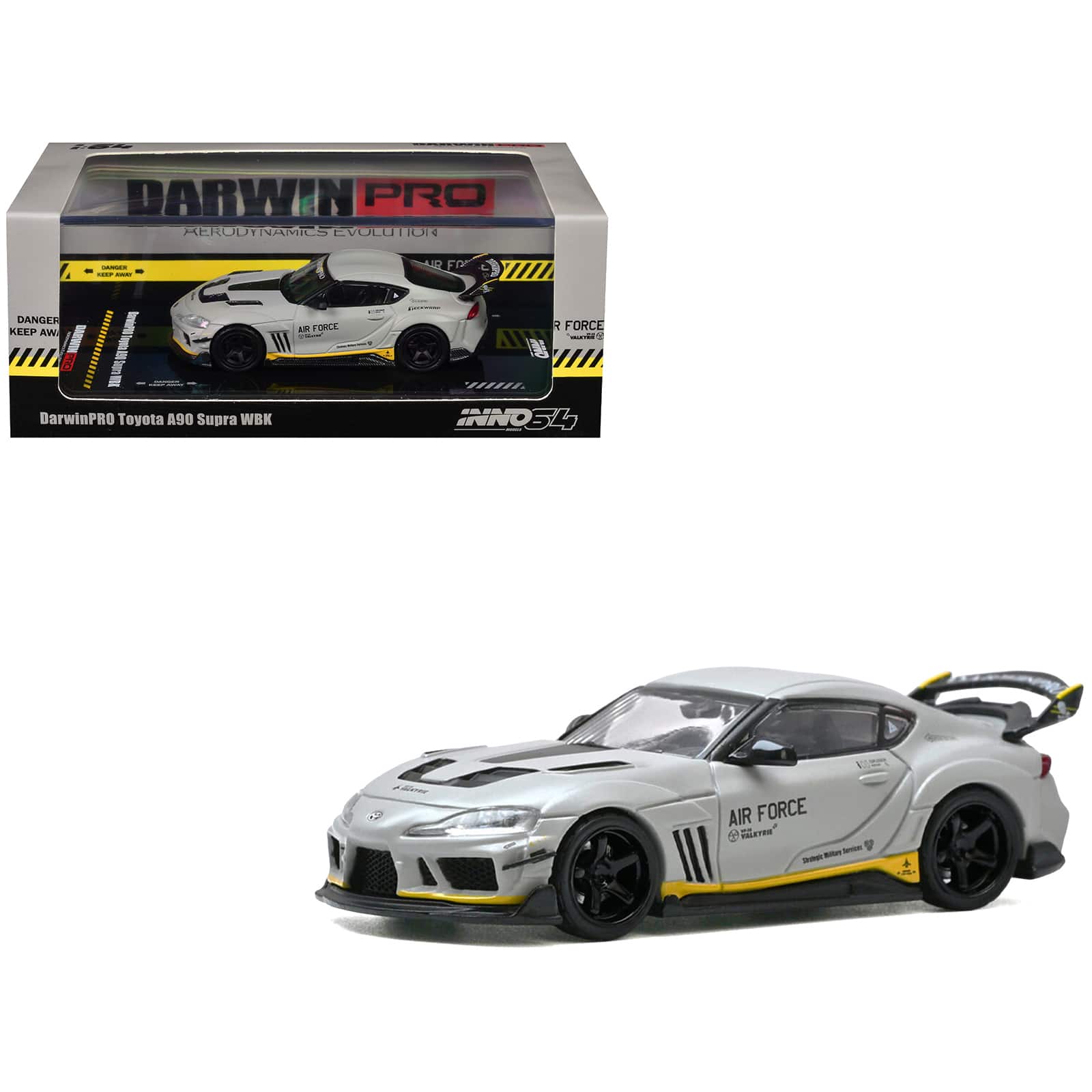 "Toyota Supra (A90) WBK DarwinPro ""Air Force"" Matt Gray with Carbon Accents 1/64 Diecast Model Car by Inno Models" price history on PriceWatchPro