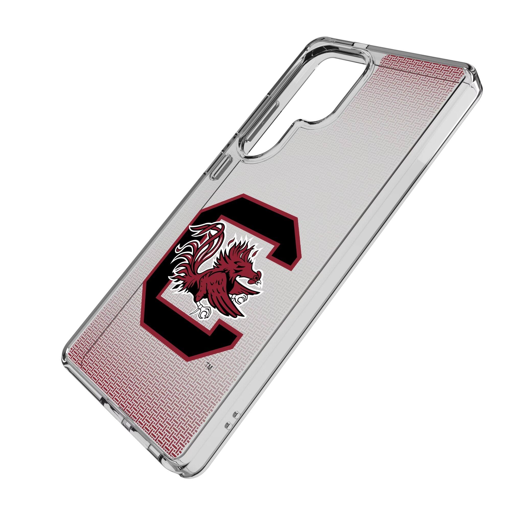 Alt View 1. Keyscaper - South Carolina Gamecocks Linen Logo Galaxy Clear Case - S24 Ultra - Multicolor.
