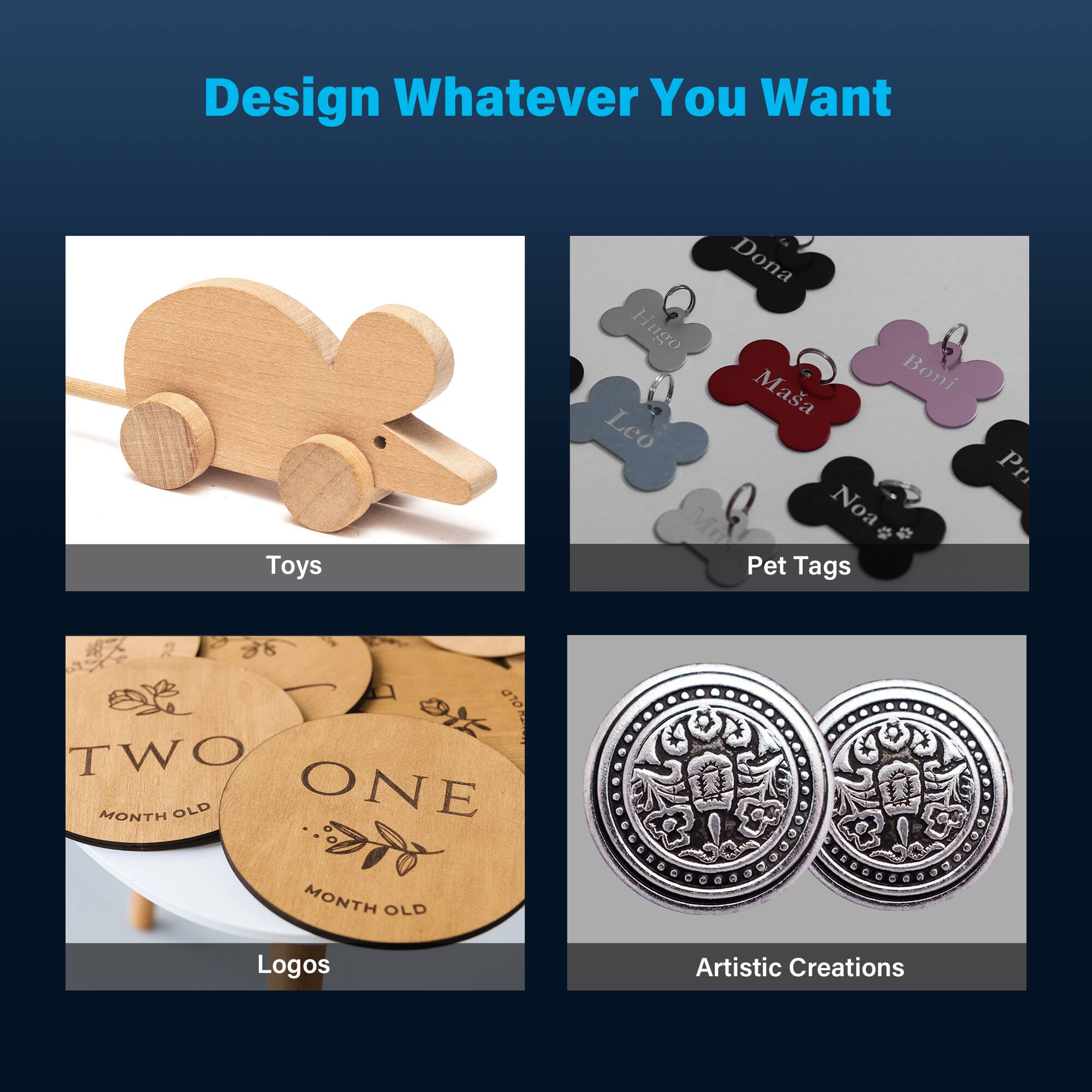 Design Whatever You Want Toys Hugo Leo Dona Maa Boni Noa Pet Tags Pr SLOLD TWO MONTH OLD ONE MONTH OLD Logos Artistic Creations