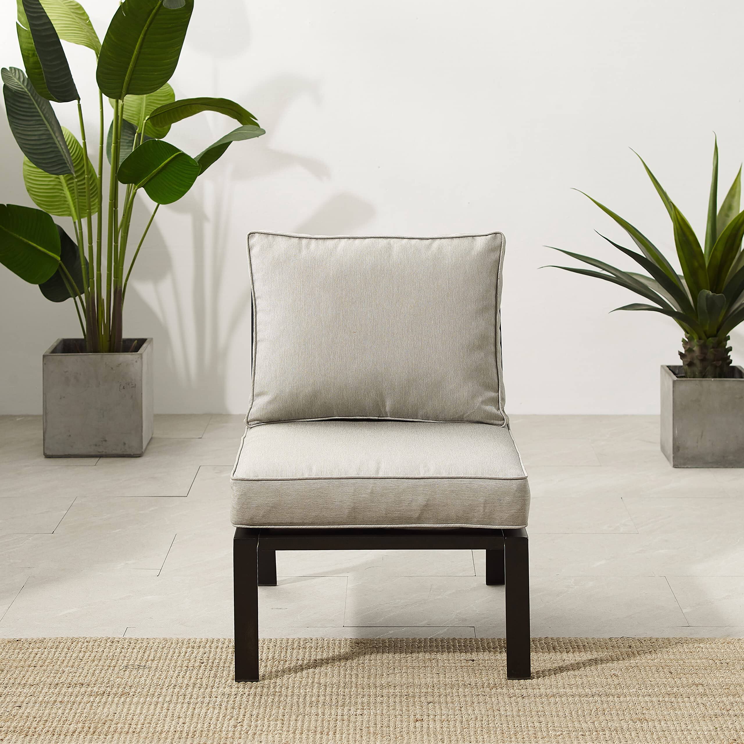 Alt View 3. Crosley Furniture - Clark Armless Outdoor Sectional Chair - Taupe.