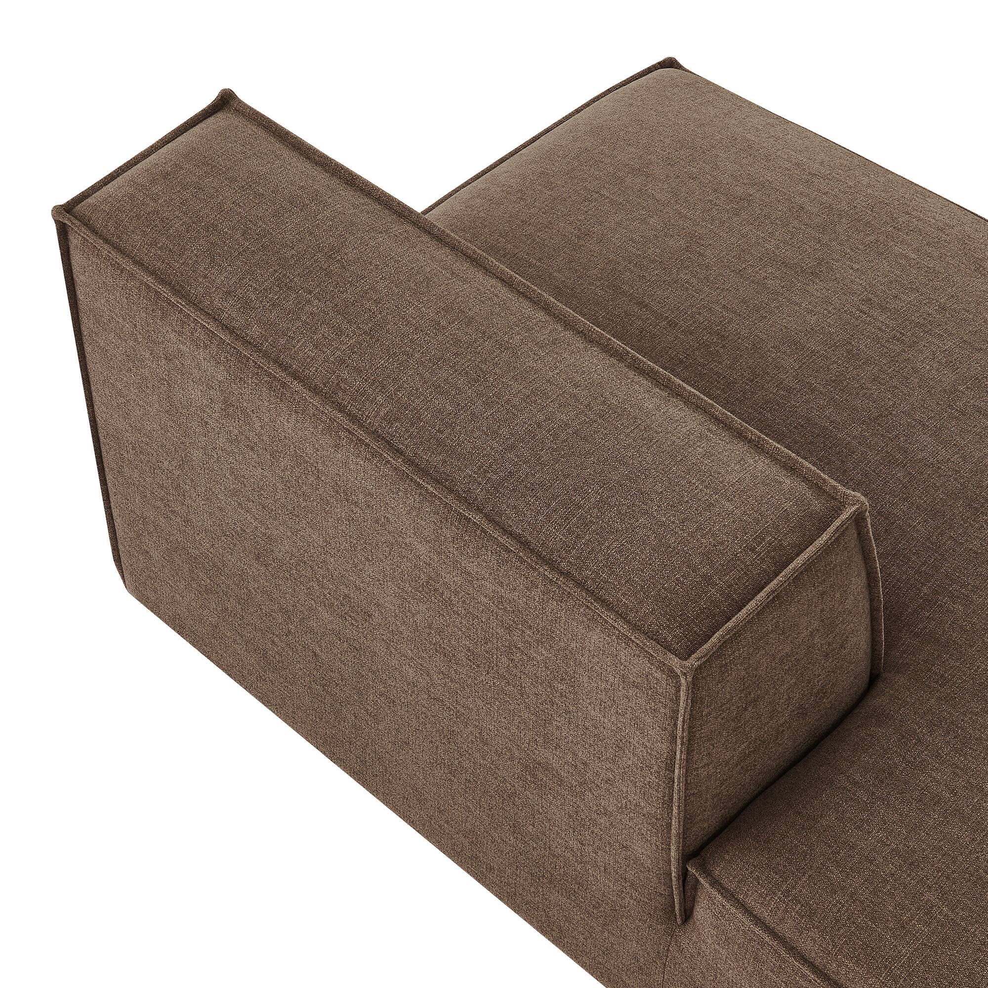 Alt View 7. Modway - Restore Performance Fabric Upholstered Left-Facing Armless Modular Chaise by Modway - Mocha.