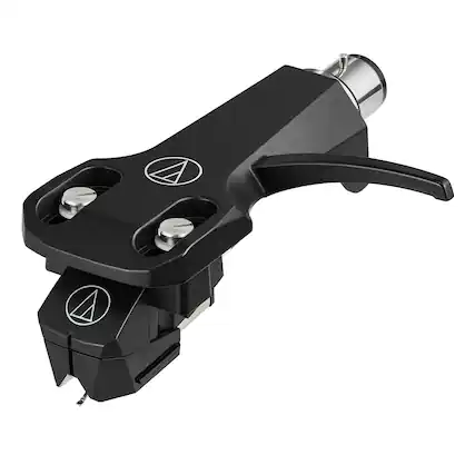 Front. Audio-Technica - Audio-Technica AT‑VM95E/BK Dual Moving Magnet Cartridge & Headshell - Black.