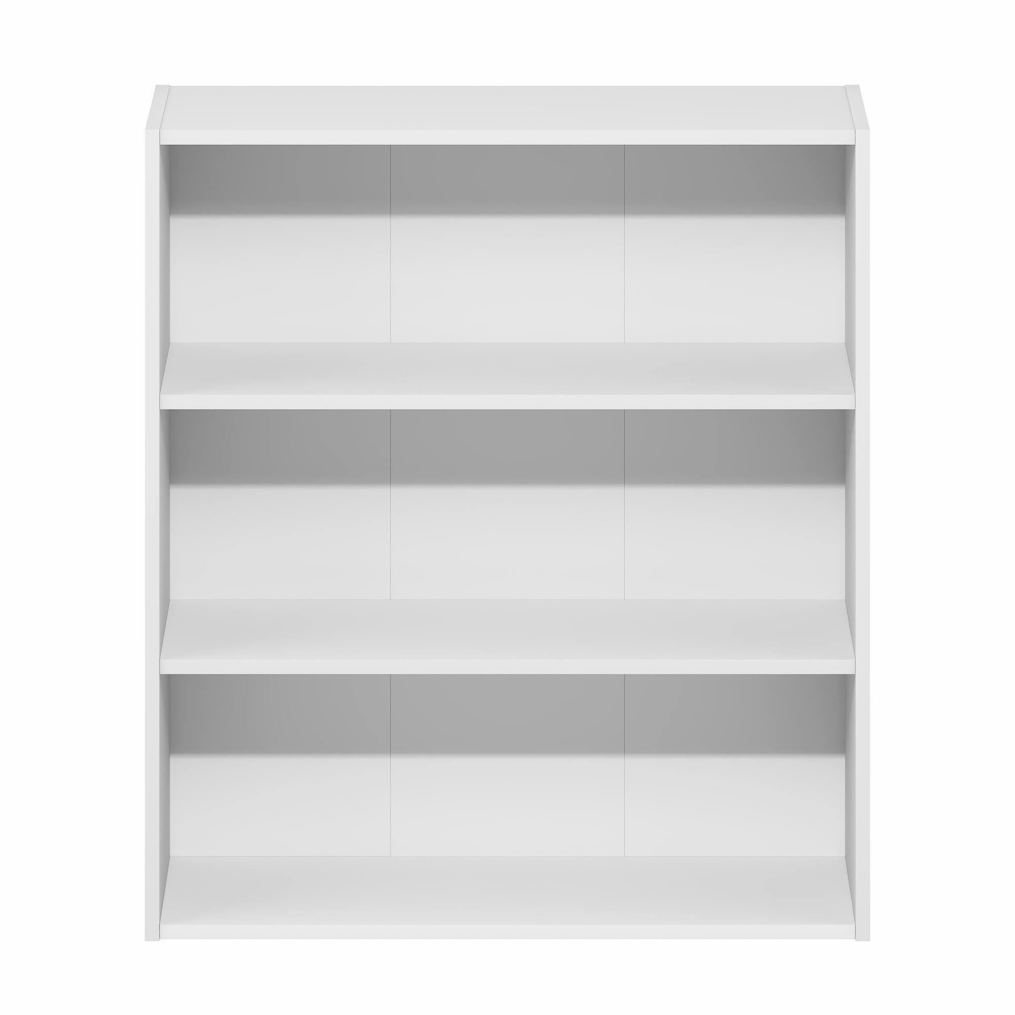 Alt View 5. Furinno - Basic 3-Tier Open Shelf Bookcase, Bookshelf, Storage Organizer, 7 x 24 x 26 - White.