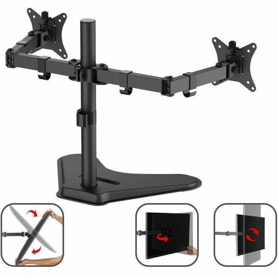 Alt View 5. SIIG - Articulated Freestanding Dual Monitor Desk Stand - 13-27" - Black.