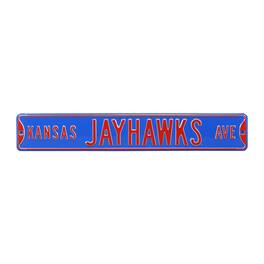 Authentic Street Signs - Kansas Jayhawks 6" x 36" College Ave Street Sign - Blue