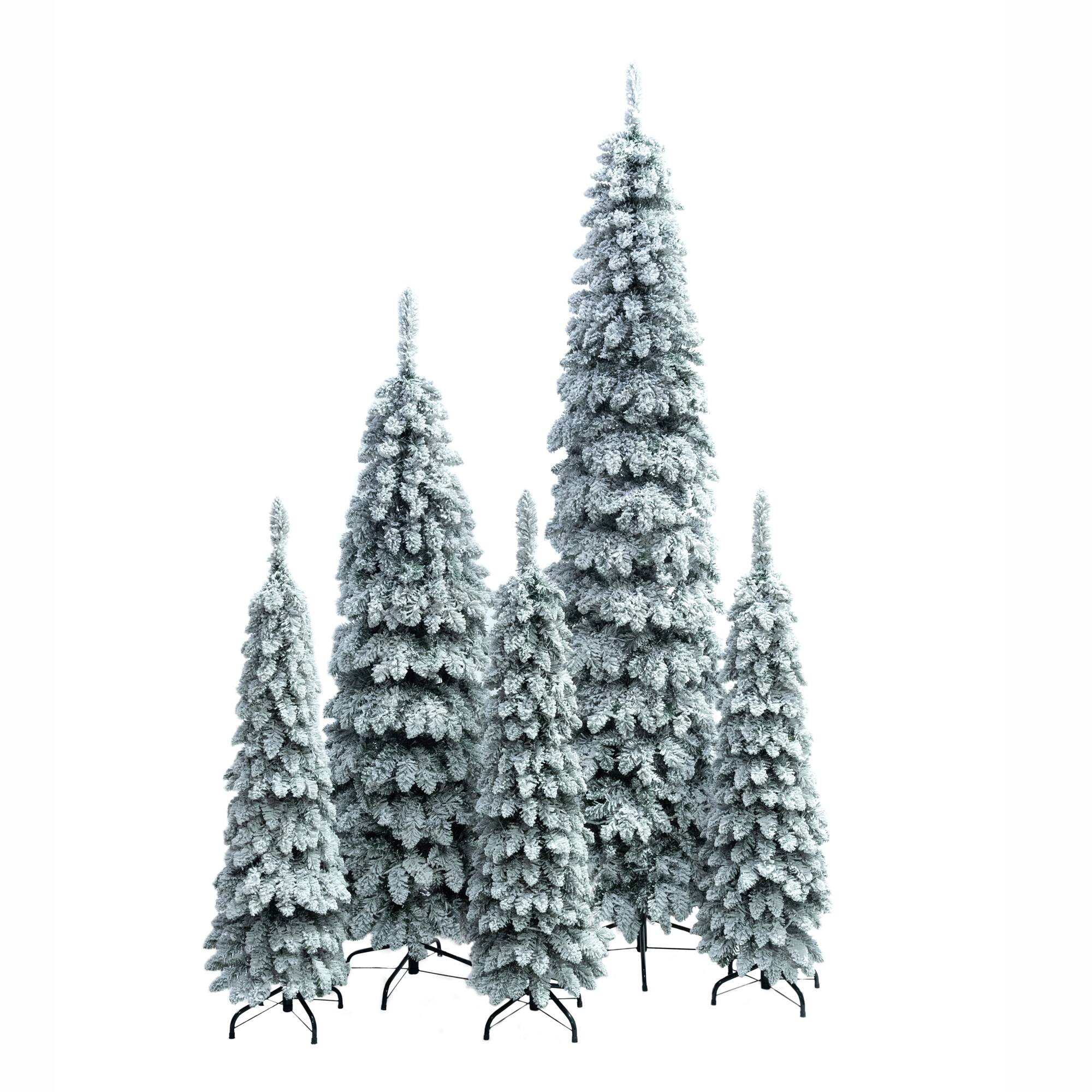 Alt View 7. Tiramisubest - 8FT,6FT,4FTx3 Pre-Lit Christmas Trees,5-Set Artificial Xmas Tree With Snow Flocking,350 LED Lights with 11 Flash Modes - White+Green.