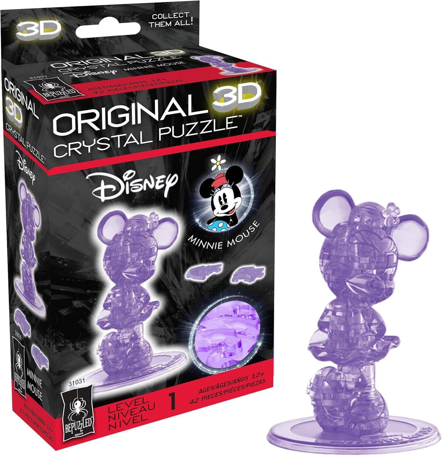 COLLECT THEM ALL!  
3D ORIGINAL CRYSTAL PUZZLE  
MINNIE MOUSE  
31031  
Disney  
AGES/AGES/AOS 12+  
LEVEL 1  
42 PIECES/PIECES/PIEZAS  
BEPUZZLED