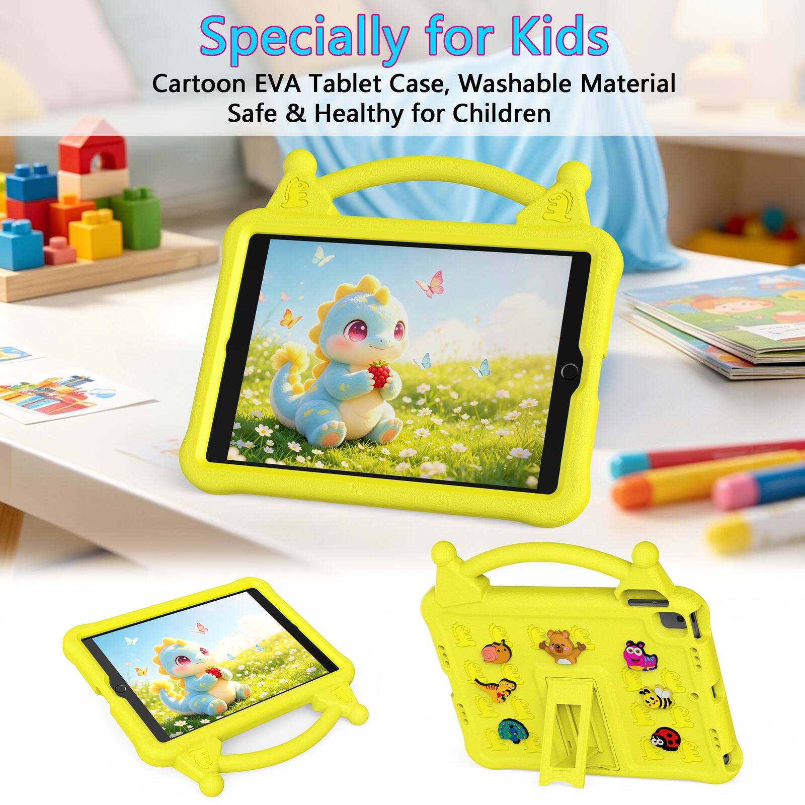 Specially for Kids Cartoon EVA Tablet Case, Washable Material Safe & Healthy for Children