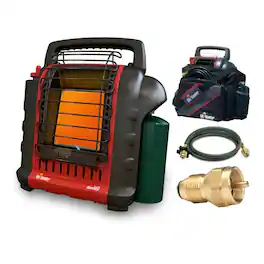 Mr. Heater - MH9X 4-9K BTU Buddy Heater Complete Travel Bundle w/ Bag & 10ft Hose - Black