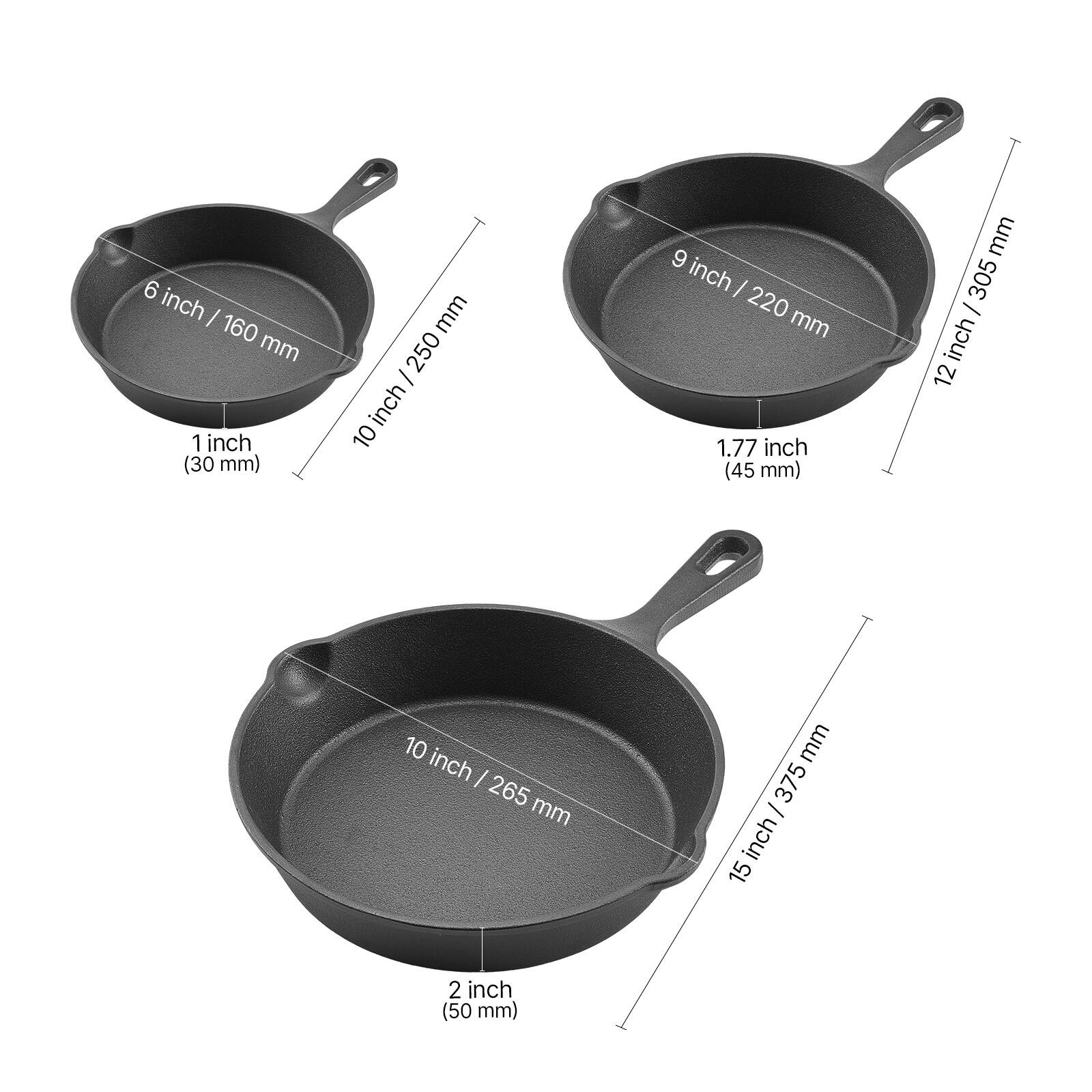 - 6 inch / 160 mm
  - 1 inch (30 mm)

- 9 inch / 220 mm
  - 1.77 inch (45 mm)

- 10 inch / 250 mm

- 12 inch / 305 mm

- 10 inch / 265 mm
  - 2 inch (50 mm)

- 15 inch / 375 mm