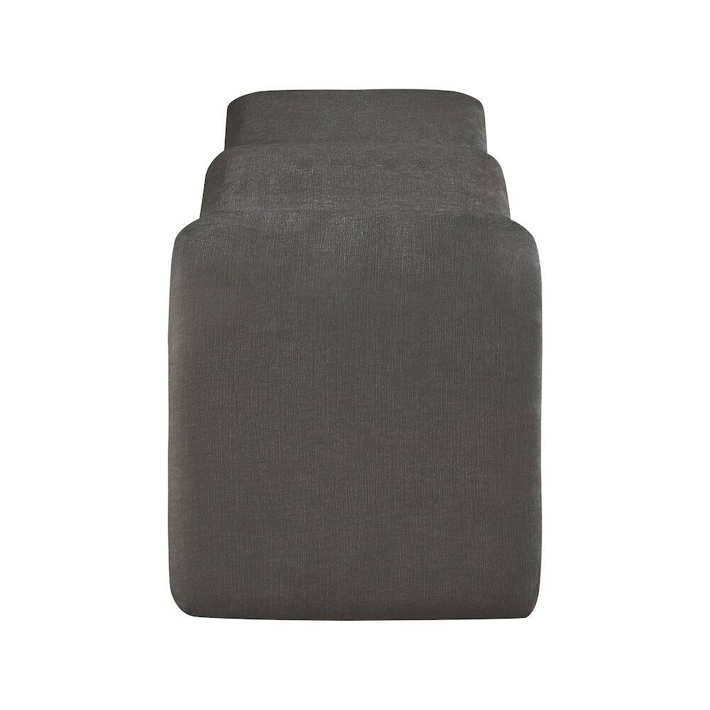 Alt View 3. Meridian Furniture - Willow Grey Chenille Fabric Bench - Gray.