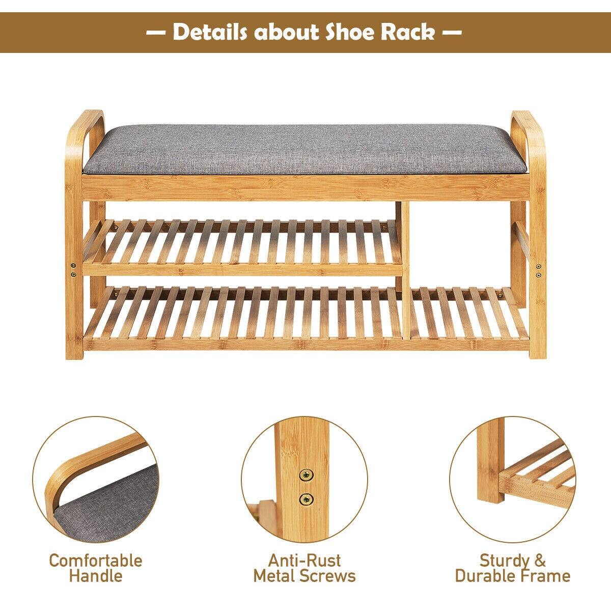 Details about Shoe Rack

Comfortable Handle
Anti-Rust Metal Screws
Sturdy & Durable Frame