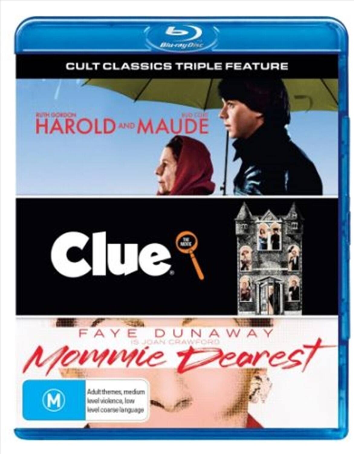 Cult Classics Triple Feature: Harold and Maude / Clue / Mommie Dearest - BLU-RAY
