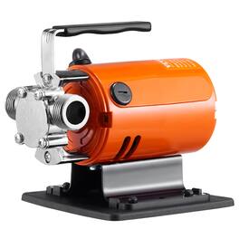VEVOR - Water Transfer Pump, 120V AC 360 GPH 1/10 HP, Portable Electric Utility Pump with 6 ft Suction Hose Kit, Carbon Brushes - Orange