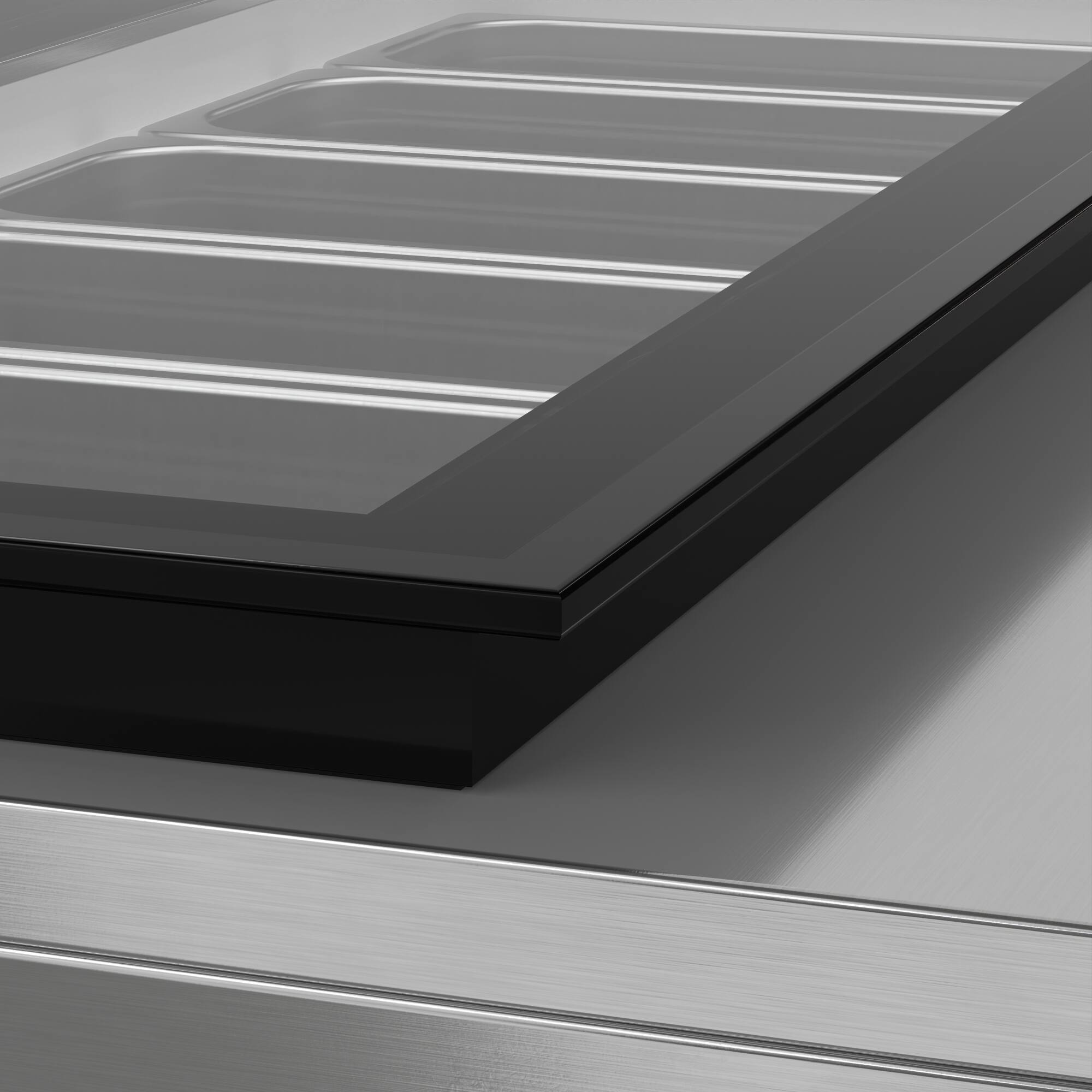 Alt View 6. Koolmore - 45 in. 6-Pan Countertop Ice Cream Display Freezer with Glass Top in Stainless-Steel (KM-CGD-6P45) - Stainless-Steel and Black.