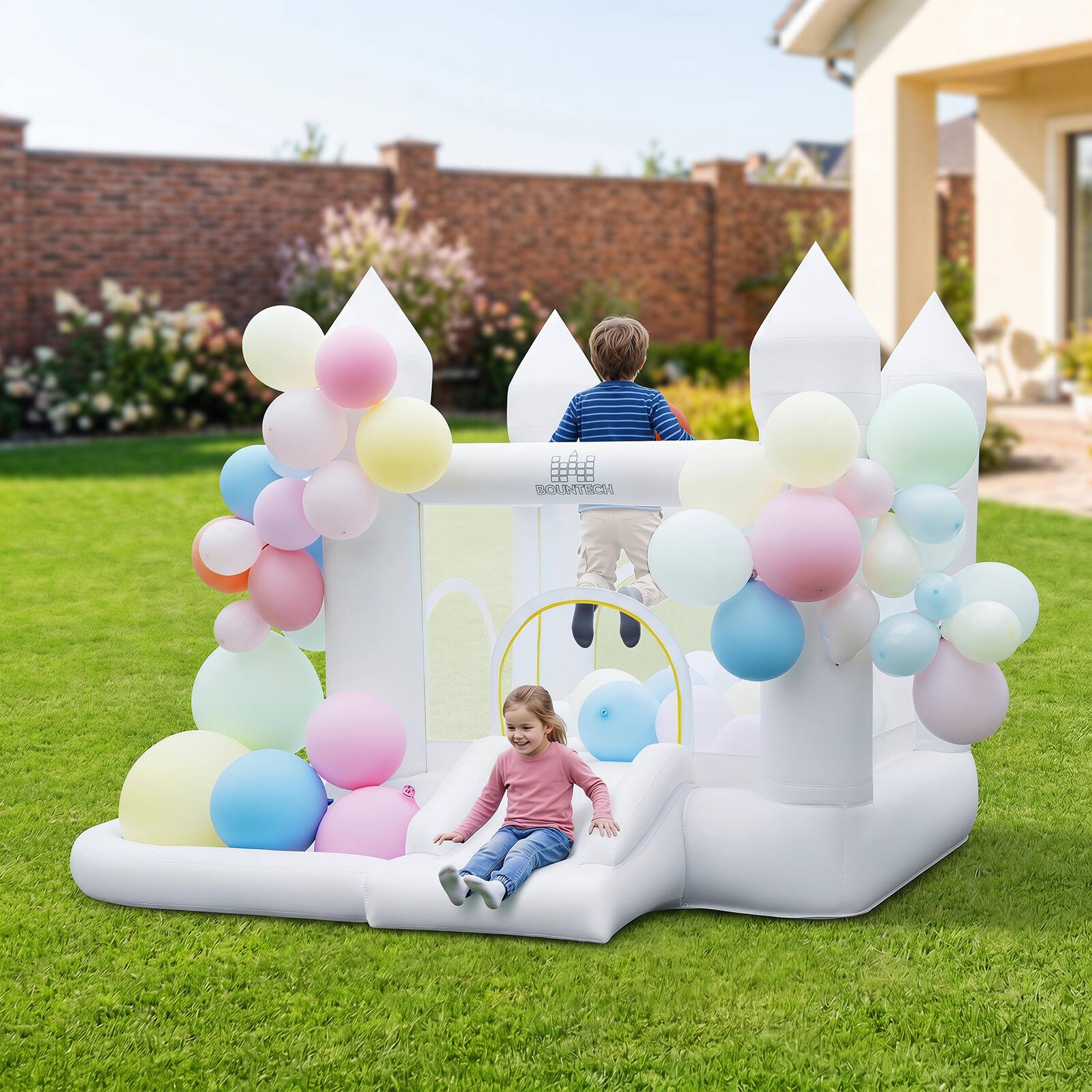 Alt View 3. Costway - Costway Inflatable Bounce House, Kids Bouncy Castle with Slide, Jumping Area, 370W Blower.