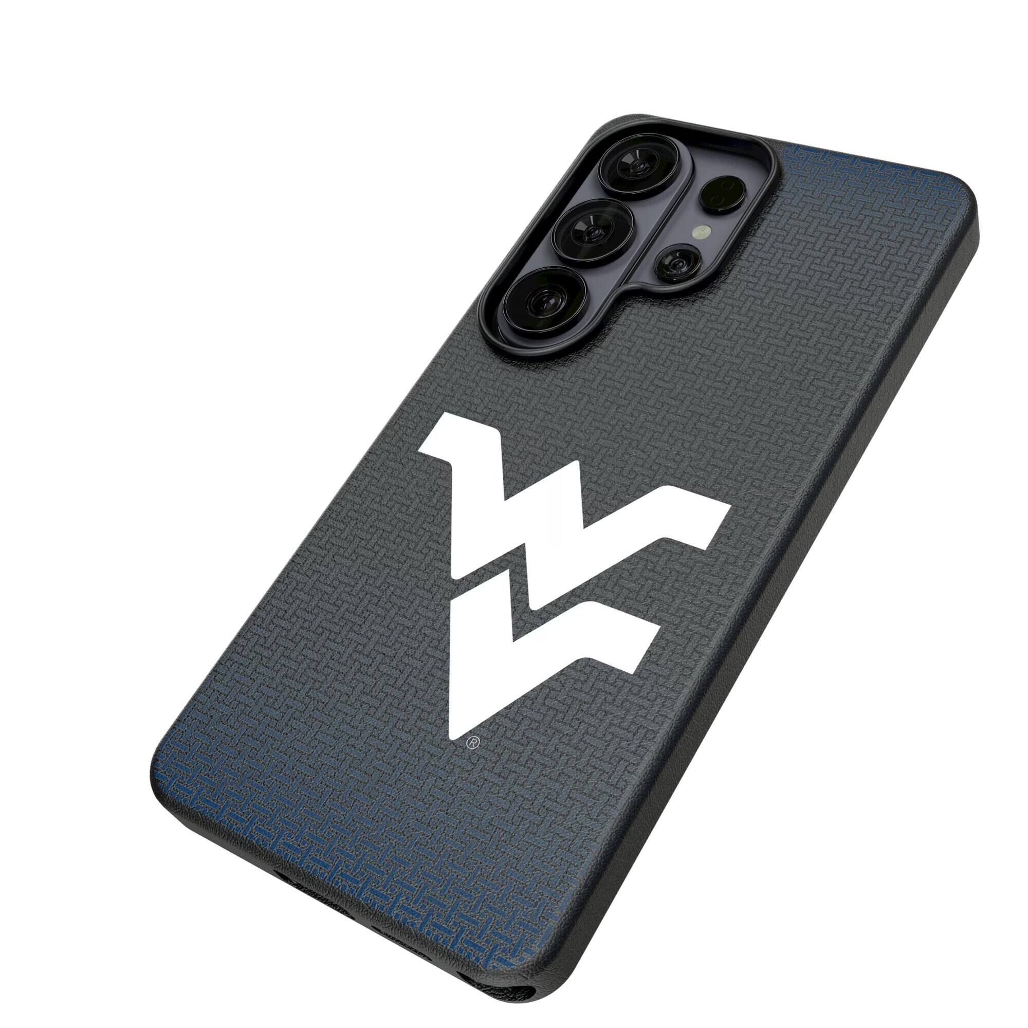 Alt View 1. Keyscaper - West Virginia Mountaineers Linen Galaxy Magnetic Bump Case - S26 - Black.
