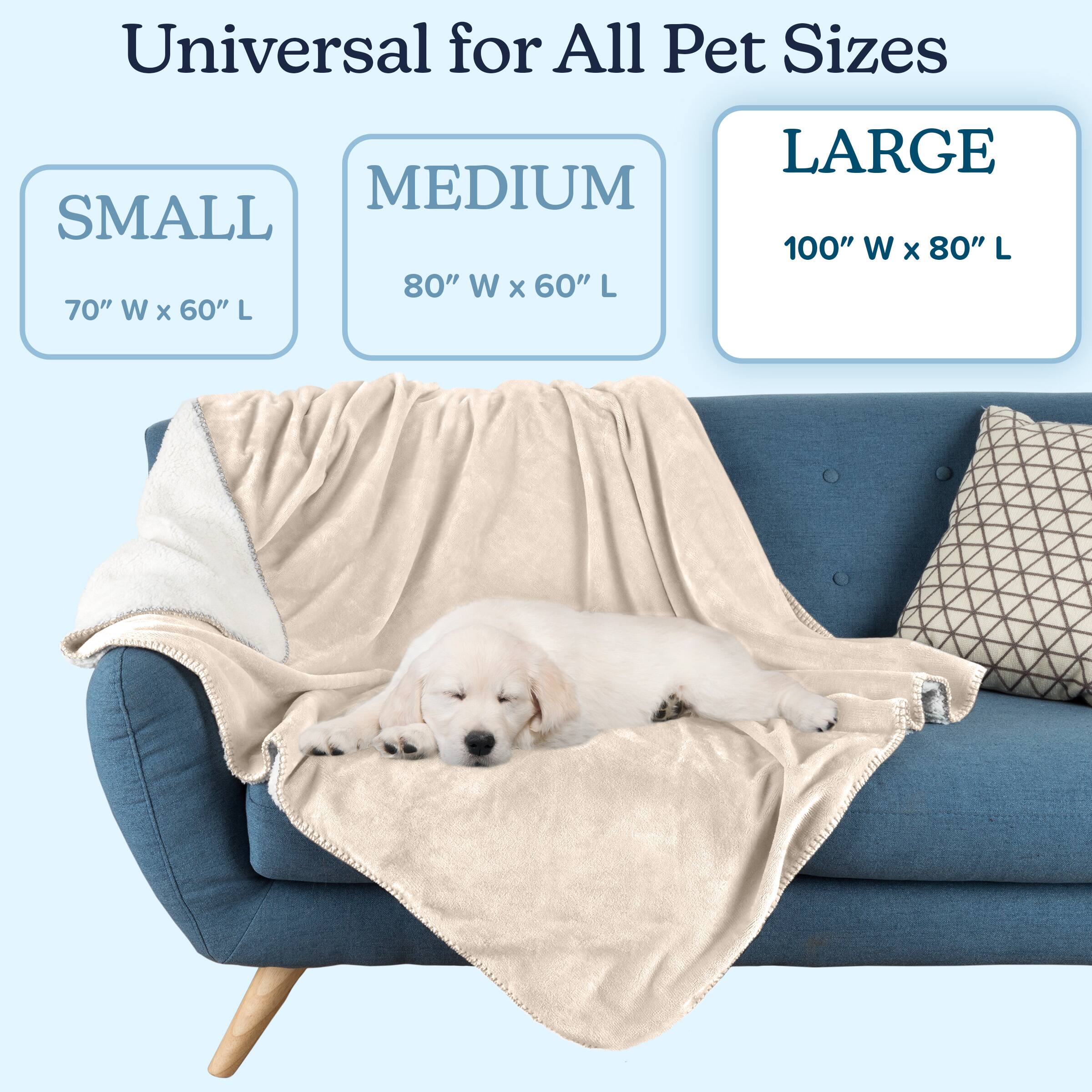 Universal for All Pet Sizes

SMALL  
70" W x 60" L

MEDIUM  
80" W x 60" L

LARGE  
100" W x 80" L