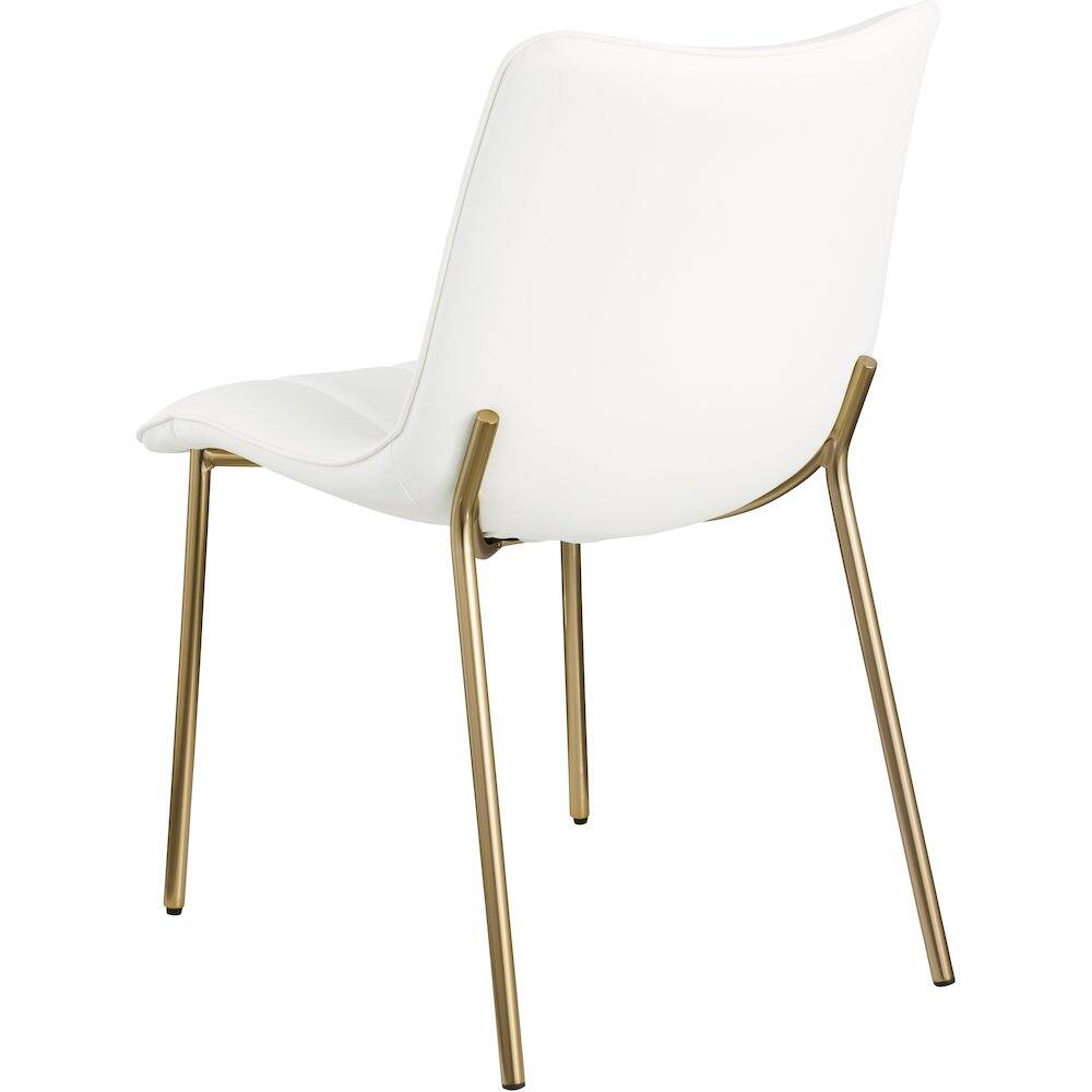 Alt View 4. Meridian Furniture - Isla Off-White Vegan Leather Upholstered Dining Chair, Set of 2 - White.