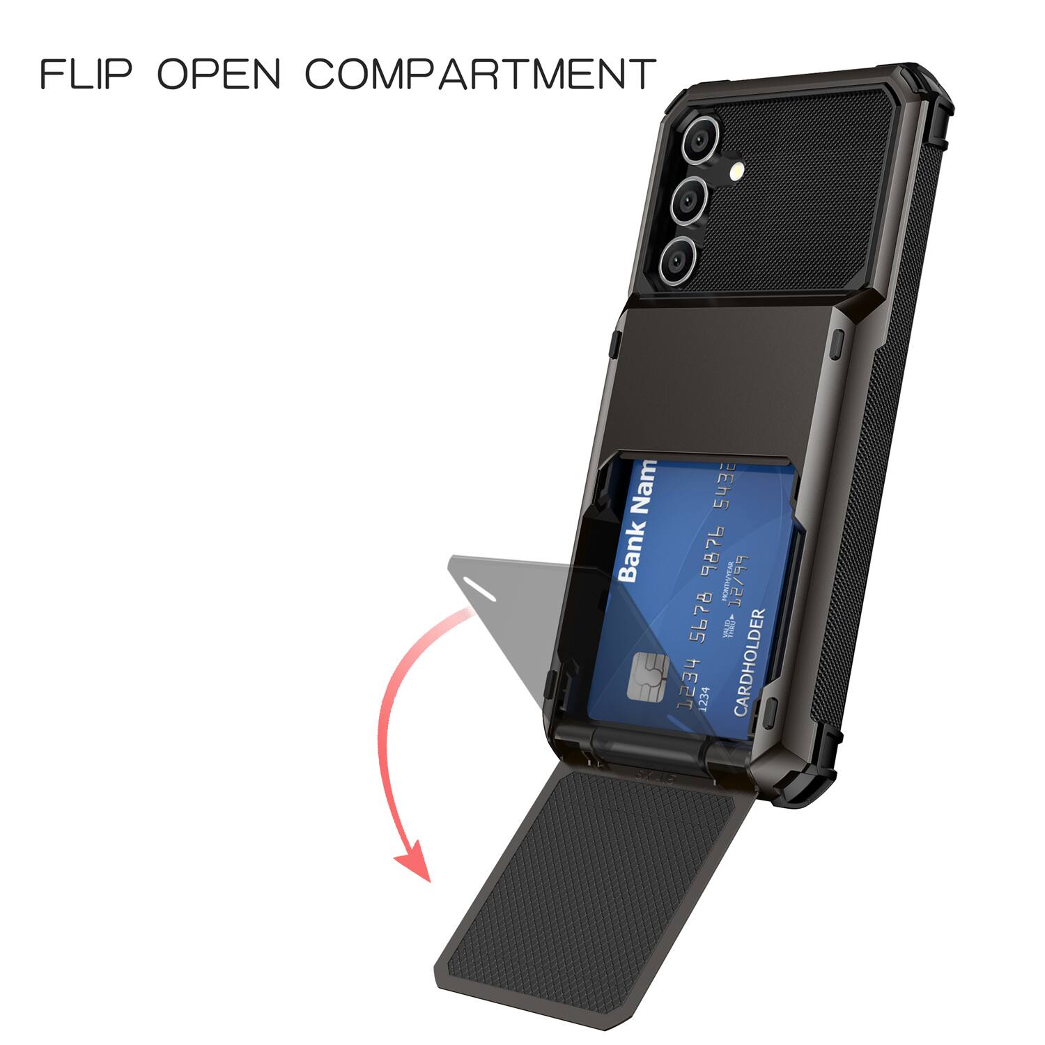 FLIP OPEN COMPARTMENT  
Nam  
Bank 9876  
PURITSTEAL  
PPNSC  
5678  
1234 1234  
CARDHOLDER