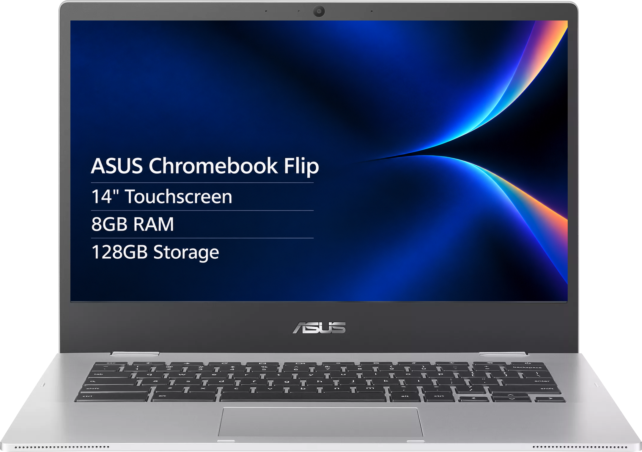 ASUS - Chromebook Flip CX1 14'' FHD 2-in-1 Touchscreen Laptop - Intel Celeron N4500 - 8GB RAM - 128GB Storage - Transparent Silver
