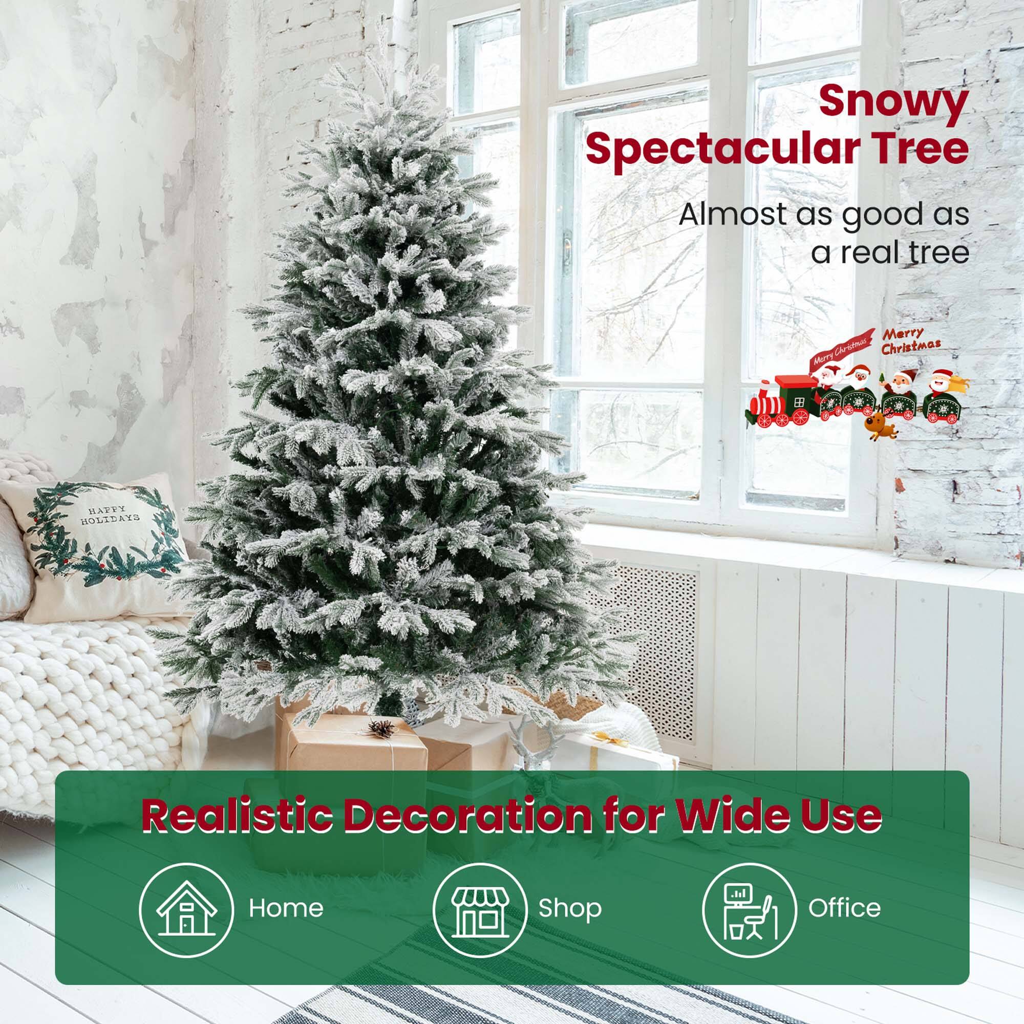 Snowy Spectacular Tree Almost as good as a real tree Merry Christmas Realistic Decoration for Wide Use Home Shop Tel Office