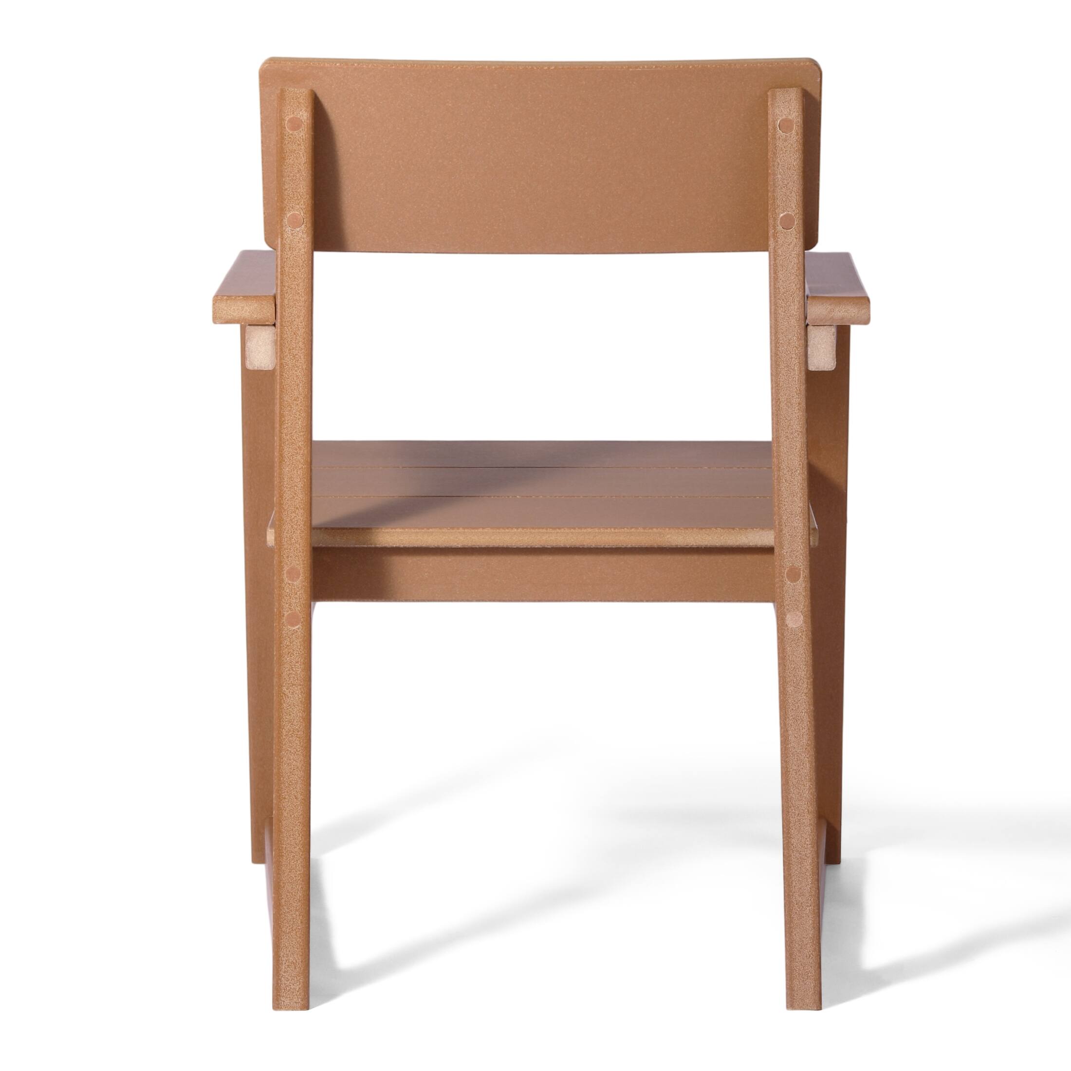 Alt View 1. WestinTrends - WestinTrends Paloma Modern HDPE Outdoor Patio Dining Arm Chairs (Set of 2) - Teak.