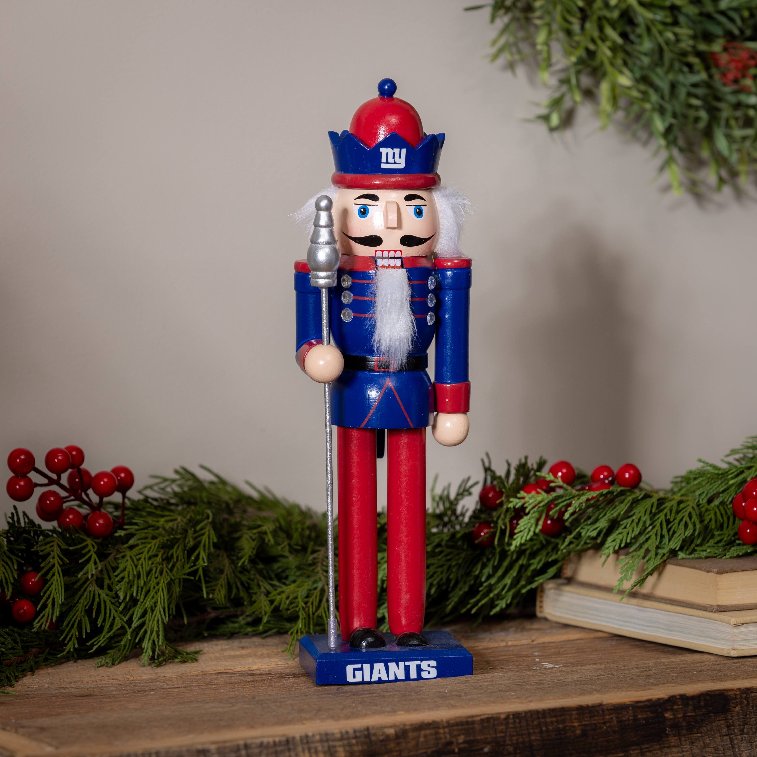 Alt View 2. Evergreen Enterprises - New York Giants 12" Wooden Nutcracker Statue - Multicolor.
