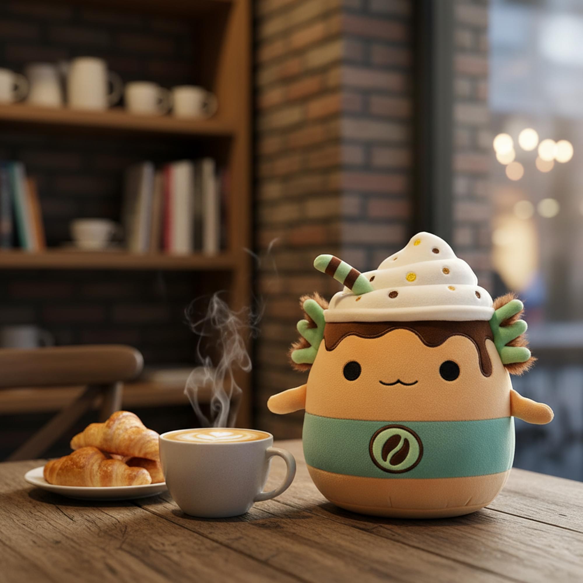 Alt View 2. Kellytoy - Squishmallows 8 Inch Plush | Nakobe The Latte Axolotl - Tan.