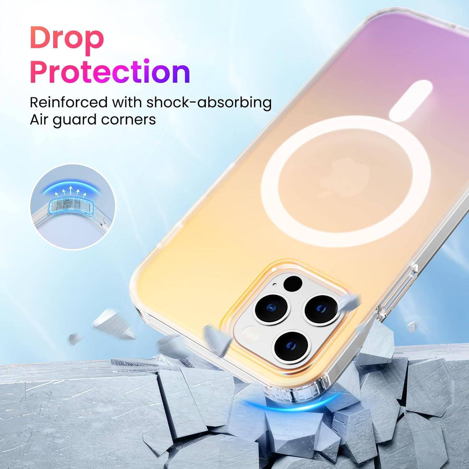 Drop Protection
Reinforced with shock-absorbing Air guard corners