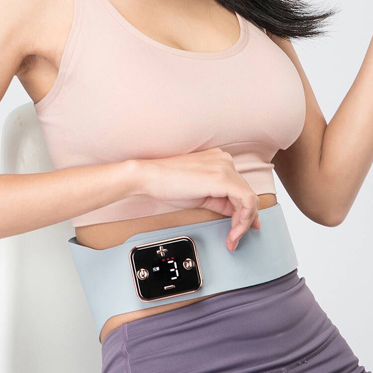 Alt View 4. Cluzine - Intelligent EMS Heating Waist Belt Period Cramp Relief Abdominal Vibration Massager.