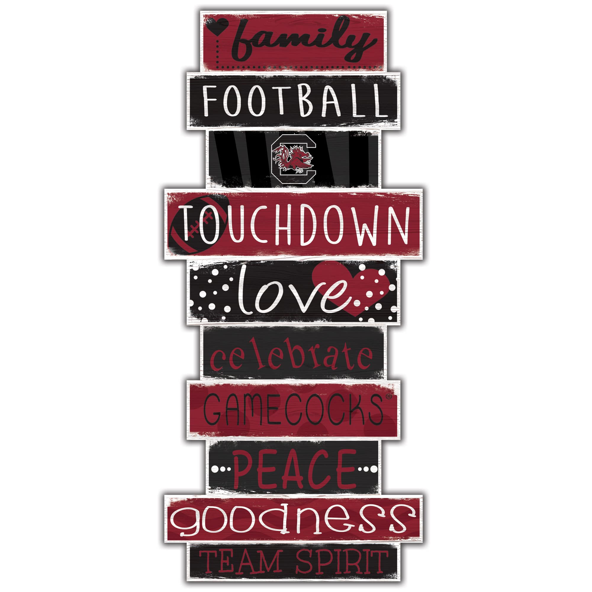 Fan Creations - South Carolina Gamecocks 5'' x 24'' Celebrations Stack Sign - Multicolor price history on PriceWatchPro
