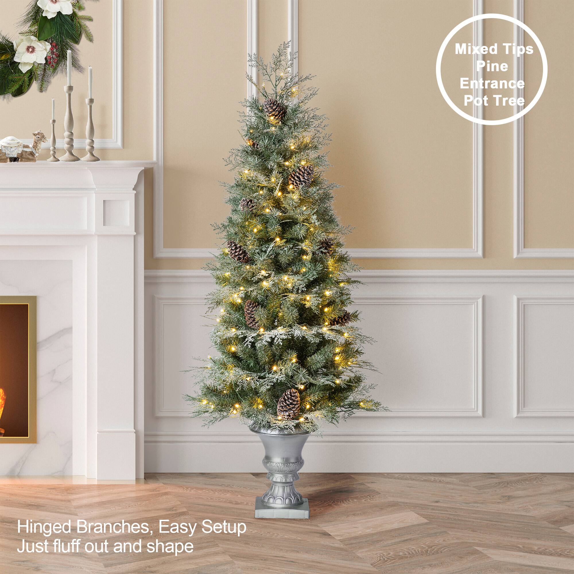 Mixed Tips Pine Entrance Pot Tree

Hinged Branches, Easy Setup
Just fluff out and shape