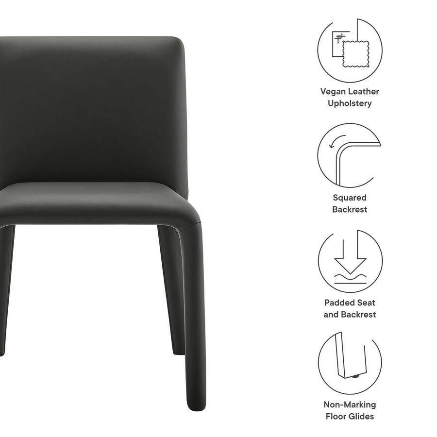 Rhodes Vegan Leather Upholstered Dining Chair by Modway Black - Best Buy