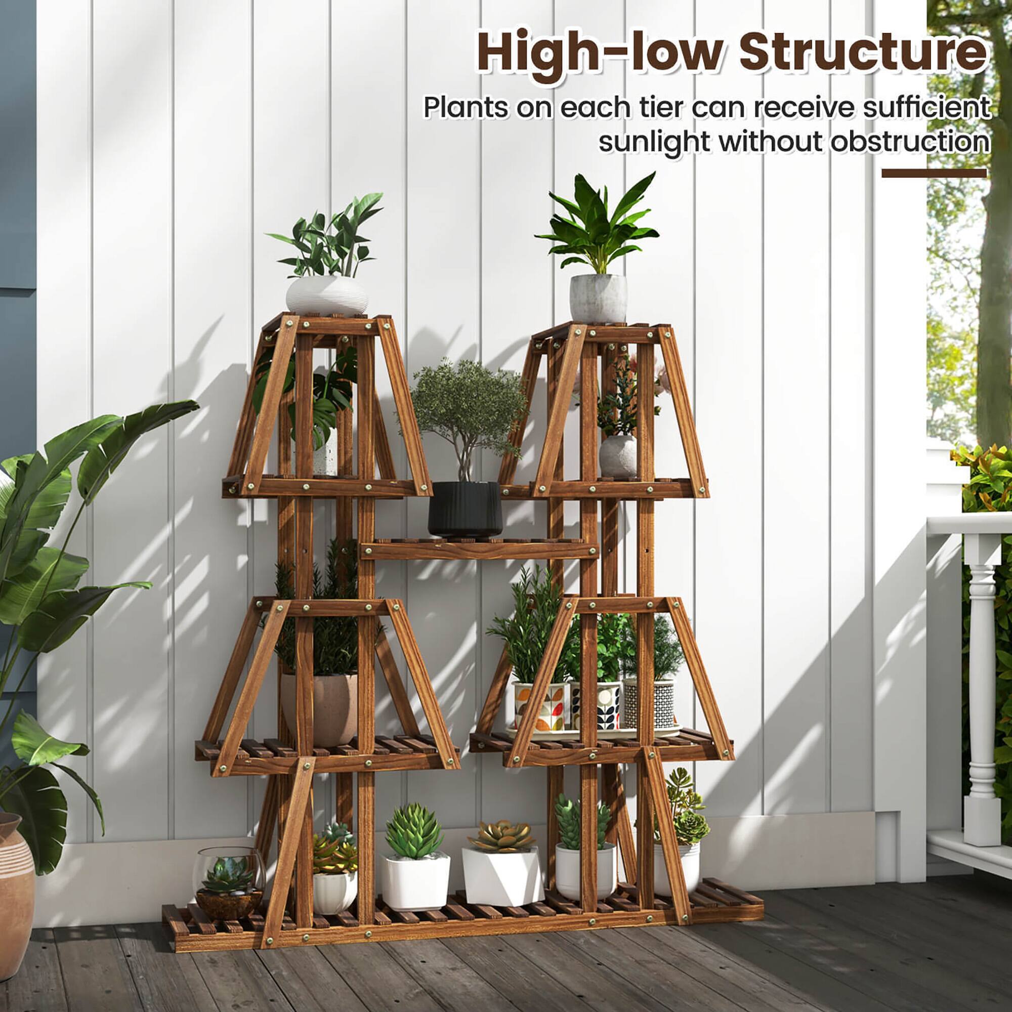 High-low Structure  
Plants on each tier can receive sufficient sunlight without obstruction