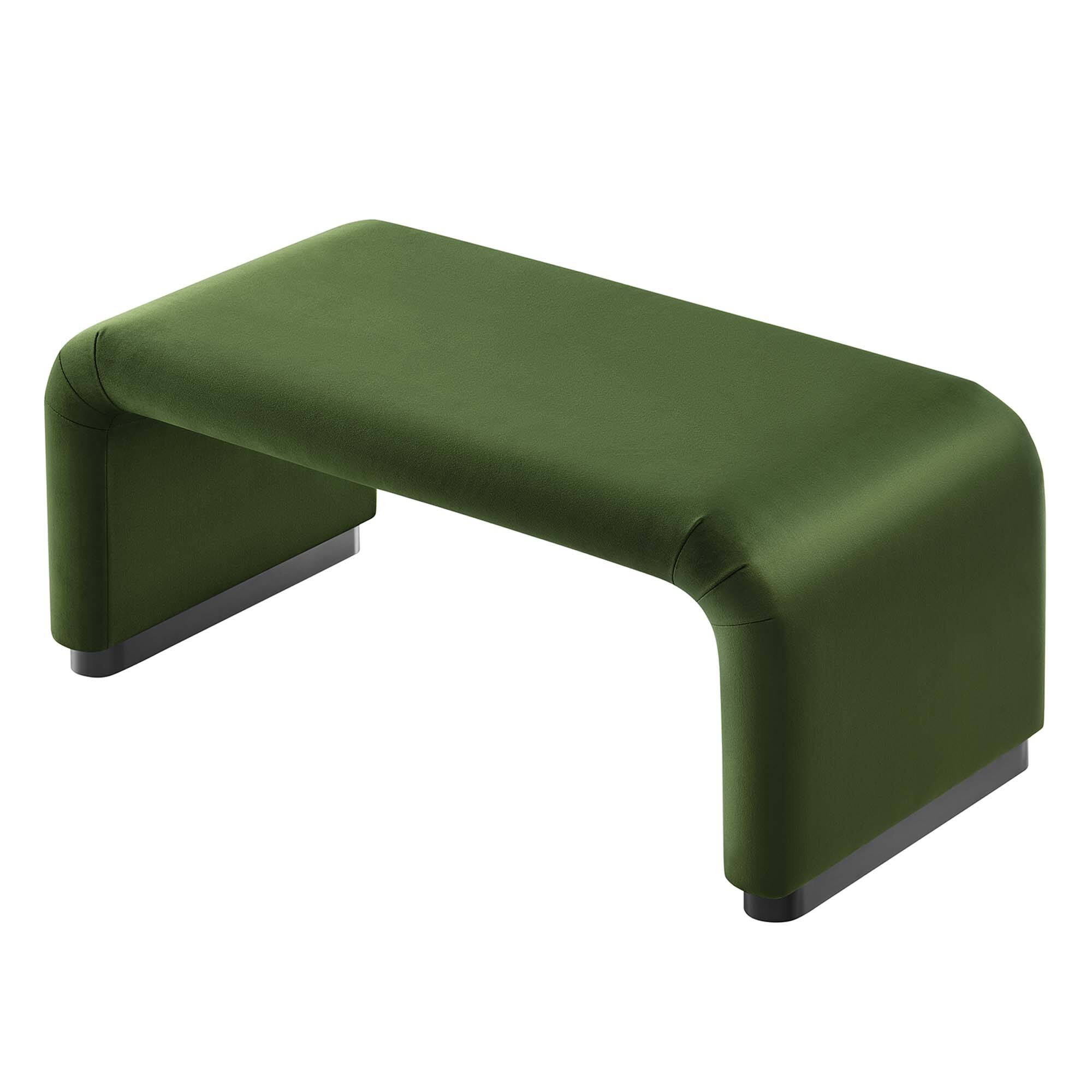 Alt View 5. Modway - Koda Performance Velvet Waterfall Ottoman by Modway - Black Moss Green.