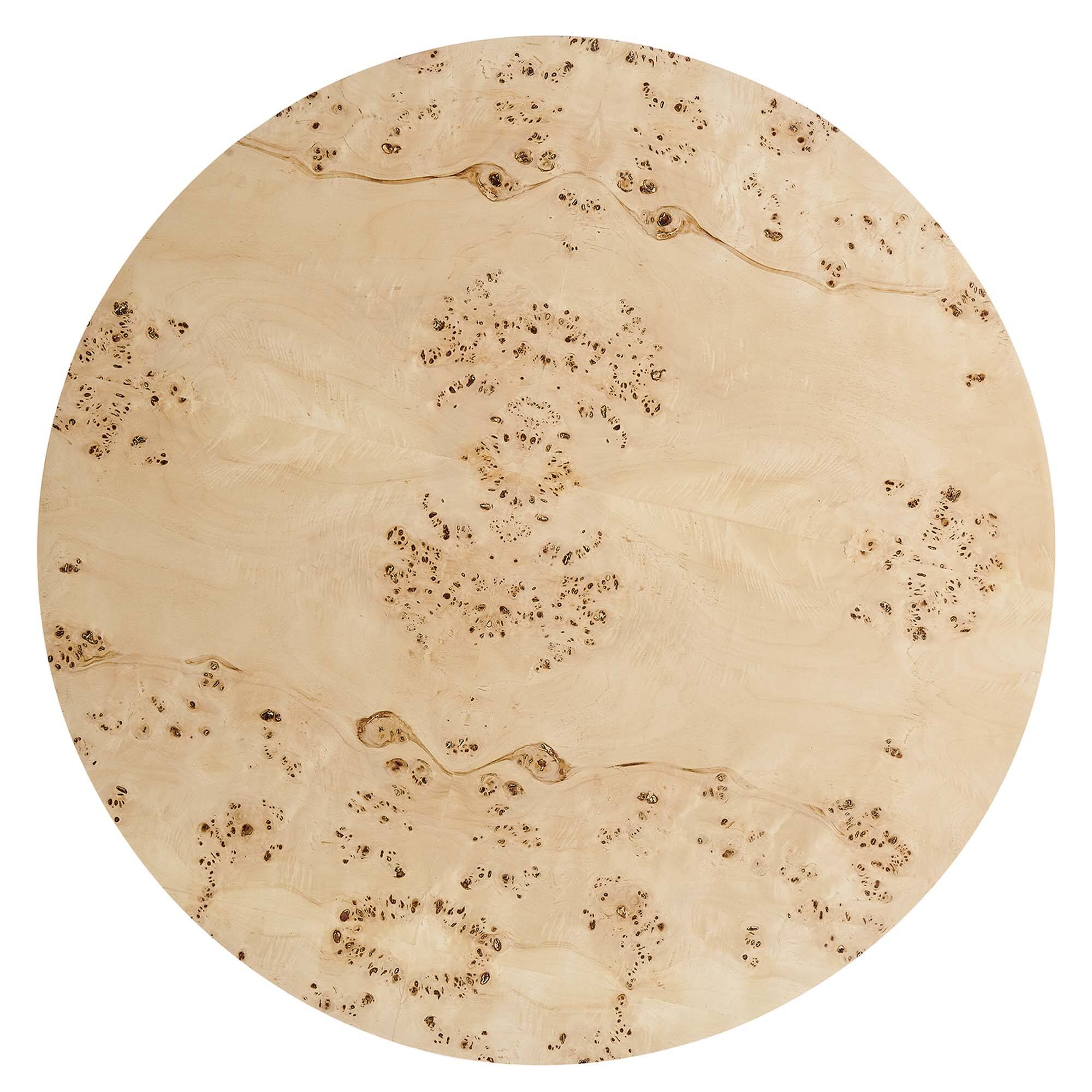 Alt View 4. Modway - Cosmos 35" Round Burl Wood Coffee Table by Modway - Natural Burl.