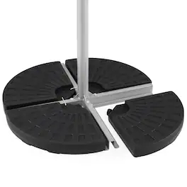 Costway - 4 Plate Patio Offset Umbrella Base Stand Weights Sand/Water Filled Base - Black