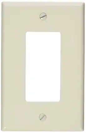 Front. Leviton - Leviton Light Almond 1 gang Nylon Decorator Wall Plate 1 pk - Light Almond.