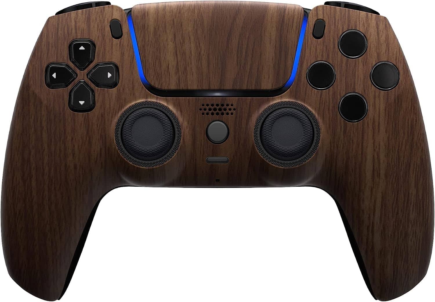 Front. Custom Controllerzz - Custom Wireless Controller for PS5 - Wood.