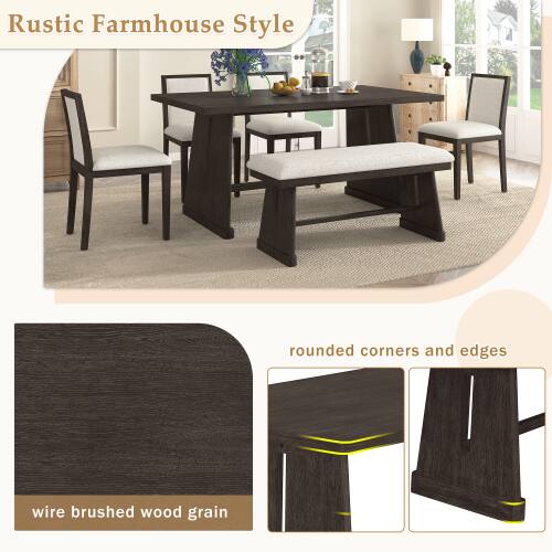 Rustic Farmhouse Style

rounded corners and edges

wire brushed wood grain