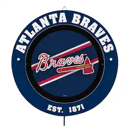 Evergreen Enterprises - Atlanta Braves 15" LED Round Metal Lit Wall Sign - Multicolor