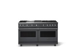 Viking - 60 in. Wide 6 Burner Pro 5 Series 8.0 Cu. Ft. Freestanding Sealed Burner LP Gas Convection Range w. Griddle - Cast Black - Cast Black