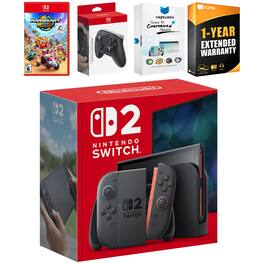 Switch 2 Console with Mario Kart World, Pro Controller, MightySkins Code and 1 CPS Year Extended Warranty - Nintendo Switch 2